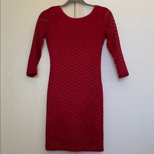 Red tight party dress